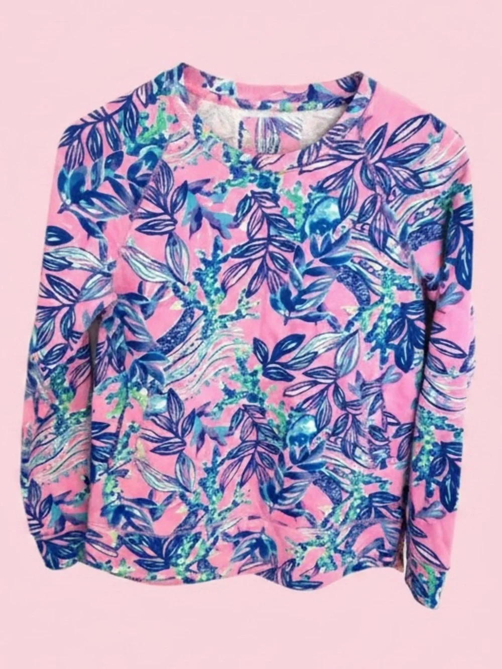 🌴 Lilly Pulitzer Luxletic Beach Comber Pullover | Just a Lil Jelly | Pink Tropic - Picture 4 of 6